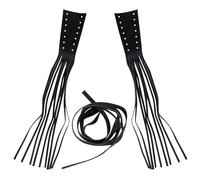 DOITOOL Poignées de Guidon Moto à Pompons, Simili Cuir Noir, Style | Installation Facile, Antidérapantes et Résistantes à L'usure, pour Guidon et Levier de Frein D'embrayage