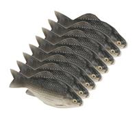 DOITOOL Poissons Artificiels Réalistes Mini Figurines Légères en Écume Noire 8 Pièces pour Aquarium, Décorations pour Espace de Travail ou Restaurants