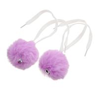 DOITOOL Pompons en Fausse Fourrure Violet Lavande avec Clochettes, Lot de 2 Accessoires Décoratifs Légers pour Lacets de Patins à roulettes, pour Personnaliser et Sécuriser Les Patins
