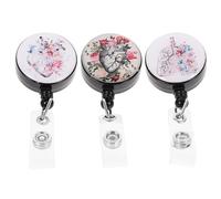 DOITOOL Porte-badge en Abs et Alliage D'aluminium 3 Pièces Rétractable Clip Solide, pour et Activités Nécessitant un Badge