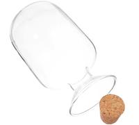 DOITOOL Porte-Bocal en Verre Transparent Bouchon en Bois 500ml, Pratique et Facile à Utiliser pour Rangement de Petites Œuvres ou Allumettes, Style Créatif Délicat