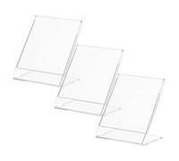 DOITOOL Porte-cartes en Acrylique Transparent 3 Pièces de Bureau | Mise à Jour Facile du Contenu, Design Ouvert et Structure Stable, Usage pour Vitrines et Centres Commerciaux