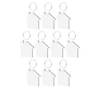 DOITOOL Porte-clés Couple Sublimé en Mdf Blanc Résistant et Décoratif, Forme Maison Élégante pour Récompenses Scolaires et Création Artisanale, Lot de 10 Pièces