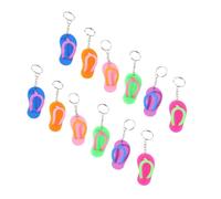 DOITOOL Porte-clés de Tongs Créatifs en Caoutchouc 12pcs, Pendentifs pour Paquet et coration Solide, Présent Saint-valentin, Couleurs Variées Couleur Aléatoire