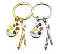 DOITOOL Porte-clés en Métal 2 Pièces avec Breloque Plateau de Peinture Créative, Porte-clés Multifonction Chic pour Organiser Clés, pour Adolescents