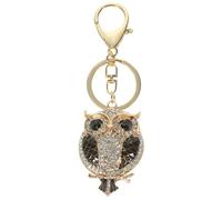 DOITOOL Porte-clés Ornement en Métal Multi-usage en Alliage Noir Forme de Hibou Pendentif Créatif Étincelant pour Paquet D'école et Décoration de Fête