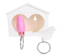 DOITOOL Porte-Clés Suspendu Nichoir Double Oiseaux Décoration Murale Blanche Accessoire Romantique pour Couple Porte-Clés Décoratif Pratique pour Maison et Présent Couleur Aléatoire