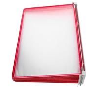 DOITOOL Porte-Documents Mural Organiseur Mural de Classement 10 Poches A4, Fer et PVC, 10 Pages à Feuillets Rapides, Rouge, pour Bureau et Salle de Classe