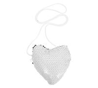 DOITOOL Porte-Monnaie Miniature de Cœur à Paillettes Sangle Pratique, Petite Pochette pour Fille Multifonctionnelle Shopping Voyage