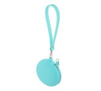 DOITOOL Porte-Monnaie Rond en Silicone Vert Étanche et Léger avec Fermeture Éclair, Design Cartoon Mignon, pour Voyage et Rangement de Pièces et Clés