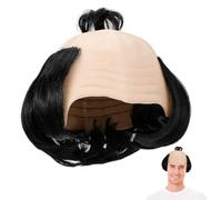 DOITOOL Postiche de Samouraï Chauve Noir en Vinyle, Postiche Drôle sans Odeur, Décoration pour Jeux de Rôle et Fêtes en Clubs, Accessoire et Amusant