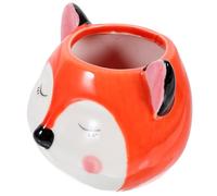 DOITOOL Pot de Fleurs en Céramique Fond Stable, pour Bureau de Renard Orange, Pot de Cactus Succulent Décoratif et Entretien des Petites Plantes