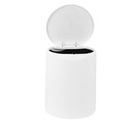 DOITOOL Poubelle à Poussoir Blanc Grand Modèle, Simple Style Nordique | Plastique, Double Couche, Couvercle Basculant, Usage Maison et Chambre, Contrôle des Odeurs
