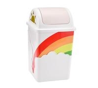 DOITOOL Poubelle Chambre Arc-en-ciel avec Couvercle à Bascule Poubelle Plastique Capacité Spacieuse pour Salle de Bain Bureau et Chambre Garçon Fille