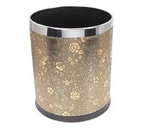 DOITOOL Poubelle Ronde Peut Petite Poubelle en Double Couche pour Les Salles de Bains de Cuisine Chambre Bureau à Domicile (Doré Et Noir)