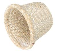 DOITOOL Poubelle Tressée Blanche pour Salon et Bureau, Panier Compact | Vannerie Tressée, Finition Soignée et Réutilisable, Style Rustique , pour Étude et Séjour