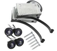 DOITOOL Poulie Métal pour Porte Coulissante Roulette Placard Coulissant Silencieuse Galet Robuste pour Meuble Kit Guide Cabinet Roulement