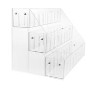 DOITOOL Présentoir à Livres de Table Transparent à 3 Niveaux en Plastique | Bibliothèque Montessori à Faible Hauteur, Bords Arrondis, Visibilité Claire, pour Garçon Fille et Lectures