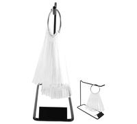 DOITOOL Présentoir à Ongles Rond avec 50 Bâtonnets Transparents en Acrylique et Support en Fer Portable pour Affichage des Couleurs de Vernis en Salons Professionnels
