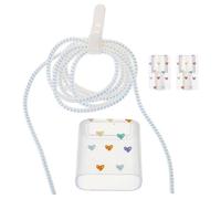 DOITOOL Protection Chargeur 20w Transparent Étui Cœur Coloré Protège-câble Cordon Blanc 1m, Compatible Smartphone 14 Plus, Couverture D'organiseur et Boîtier Adaptateur Secteur Compact