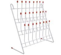 DOITOOL Rack de Séchage de Laboratoire Métallique Blanc 24 Emplacements, Égouttoir à Tubes Apparence Créative, Usage en Laboratoire