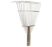 DOITOOL Râteau à Main en Fil d'acier 16 Dents, Outil de Jardinage pour Gazon et Feuilles, Tête de Râteau en Métal Résistante, Ramassage des Débris pour Pelouse, Terrasse et Jardin