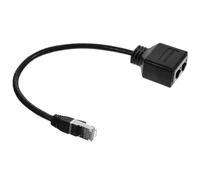 DOITOOL Répartiteur Ethernet Rj45 1 vers 2 Femelles en Cuivre Étamé et Plastique Noir, Connexion Facile pour Plusieurs Appareils, Installation Plug and Play