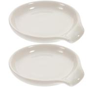 DOITOOL Repose-cuillères en Céramique Blanc 2 Pièces pour Restaurants et Hôtels, Support Pratique pour Cuillère, Fourchette et Baguettes, Garde la Table Propre et Empêche le Roulement