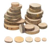 DOITOOL Rondin de Bois Deco Naturel Brut (Lot de 100) - 1,5 à 3 cm de Diamètre - Rondelles Bois Rustique avec Écorce et Surface Lisse - Pour Loisirs Créatifs, DIY, Décorations, Ornements de Noël