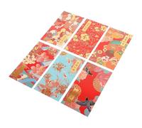DOITOOL Rouges Chinoises Impression Colorée et Dorure Lot de 6 en Papier Faciles à Trier pour Nouvel An, Mariage ou Anniversaire