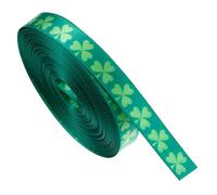 DOITOOL Ruban à Nœud Vert pour Emballage Présent Saint-patrick Ruban Décoratif en Polyester 1 Cm X 9,14 M Imprimé Trèfle à Quatre Feuilles pour Fournitures de Bricolage et Décoration