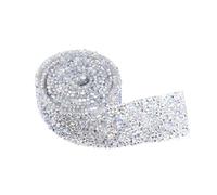 DOITOOL Ruban à Strass Scintillants Auto-adhésif en Résine Argentée, Résistant à Haute Température, pour Décoration de Mariage et Accessoires de Table