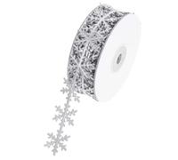 DOITOOL Ruban Décoratif Flocon de Neige Argenté en Polyester Flexible et Facile à Utiliser pour Décoration Maison et Mariage Élégante