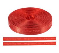 DOITOOL Ruban DéCoratif ThèMe Bonne AnnéE 35.4 Pouces Ruban Pour Emballage Cadeau Et DéCoration De Couronne En Polyester LéGer RéSistant À L'Usure Pour FêTes Et Bricolage