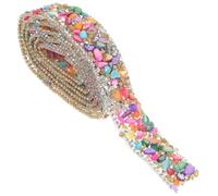 DOITOOL Ruban Strass Autocollant Coloré 3,5cm, 1m, pour Vêtements et | Bordure Décorative Brillante, Effet Scintillant, Adhérence Forte, pour Chaussures, Loisirs Créatifs, Soirée