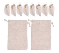 DOITOOL Sachets D'épices Réutilisables et Sûrs pour Aliments Lot de 10 Cordon en Coton Lin Beige pour Infusion de Thé et Cuisson Cuisine