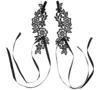 DOITOOL Sandales Pieds de Mariée en Dentelle Noire, Sensation Douce Toucher, Faciles à Porter, Style et Classique pour Femmes, 1 Paire en Polyester Confortable