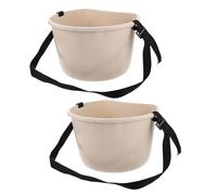 DOITOOL Seau de Cueillette Multifonction 2 Pièces Blanc 10 Kg avec Bandoulière Réglable pour Récolte Fruits Légumes Jardin, Outil Agricole Épandeur Engrais Facile à Transporter
