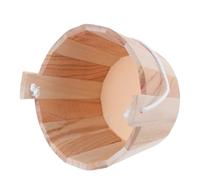DOITOOL Seau de Sauna en Bois Poignée Ergonomique en Corde Naturelle, Capacité Moyenne Optimale, Design Élégant pour Décor Traditionnel de Sauna
