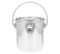 DOITOOL Seau Ménager en Acier Inoxydable Argenté Boucle Scellée, Seau Portable pour Extinction D'incendie et Rangement Cuisine, Structure Simple et Bien Conçue