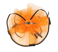 DOITOOL Serre-tête Plumes Avec Grandes Fleurs Pour Femme Côté Orange Et Noir Adapté Pour Fête Cocktail Et Festival