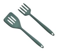 DOITOOL Set de 2 Ustensiles Cuisine en Silicone Résistant la Chaleur, Fourchette Portable et Spatule Ergonomique pour Restaurants Cuisine Chinoise