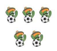 DOITOOL Set de 5 Pins Coupe du Monde en Alliage de Cactus Vert, Décoration Solide et Polyvalente pour Paquet à Dos et Vêtements Lors de Fêtes Sportives