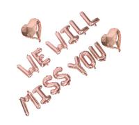 DOITOOL Set de Ballons pour Fête de Remise de Diplôme Décoration Alphabet We Will Miss You Ballon Cœur Rose Doré et Décoration Festive pour Scène et Anniversaire