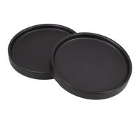 DOITOOL Soucoupe en Céramique de Pot de Fleurs Noire 2 Pièces | Collecte L’eau Excédentaire Terre Renversée, Haute Dureté, Garde le Sol Propre