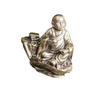 DOITOOL Statue Bouddha Moine Laiton Décor Religieux Stable et Portable pour Bureau Salon Cadeau Bouddhisme