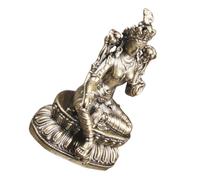 DOITOOL Statue de Bouddha en Laiton Verte Mini Tara Bodhisattva Siège de Lotus Ornement de Bureau Vintage pour Décoration Spirituelle et Contemplation