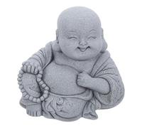 DOITOOL Statue de Bouddha Rieur en Grès pour Aquarium - Sculpture Décorative Mini Maitreya en Pierre Naturelle Ornement Esthétique pour Habitat Poisson Décoration sous-Marine Résistante