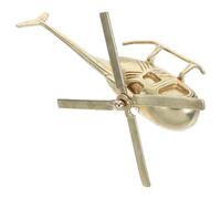 DOITOOL Statuette D'hélicoptère Miniature en Laiton, Modèle Vintage en Métal, Figurine Décorative pour Bureau et Maison, Sculpture Rétro pour Collectionneurs, Décoration D’Avion Ancien