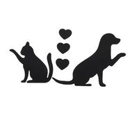 DOITOOL Sticker Mural Acrylique Miroir Chat Chien Autocollant Décoratif Adhésif Noir Autocollant Amovible pour Salle 1 Lot